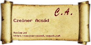 Czeiner Acsád névjegykártya